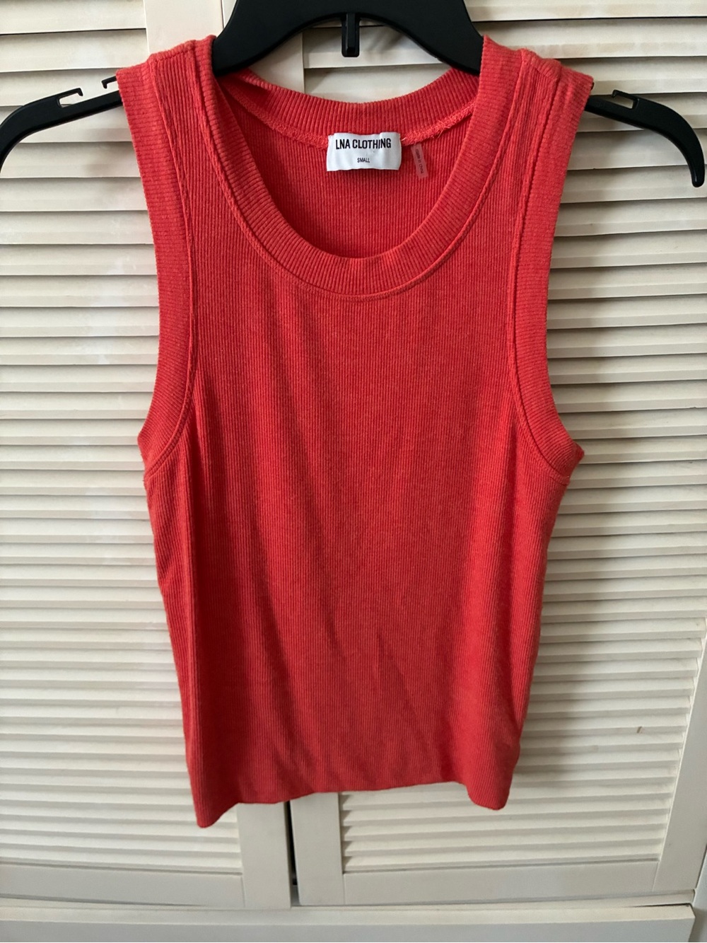 LNA Coral Ribbed Scoop-Neck Tank
